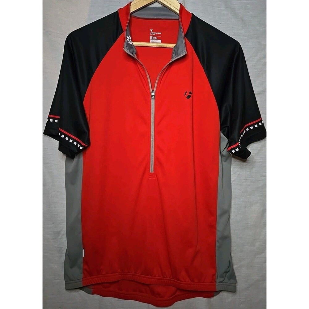 Bontrager Solstice Short Sleeve Cycling Jersey 9466 Sz Large Red / Black / Gray
